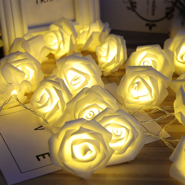 LED Rose Flower String Lights - KittyKat Lane LLC
