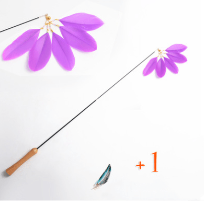 Wooden Cat Teaser Wand - Retractable Cat Toy - KittyKat Lane LLC