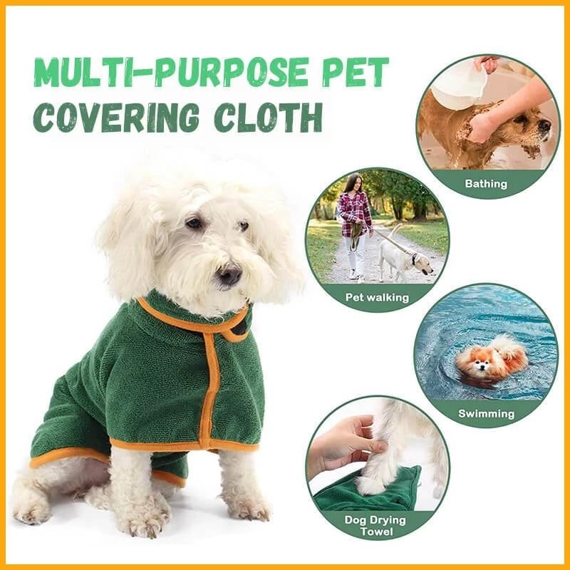 Microfiber Dog Bathrobe Towel for Fast Drying - KittyKat Lane LLC