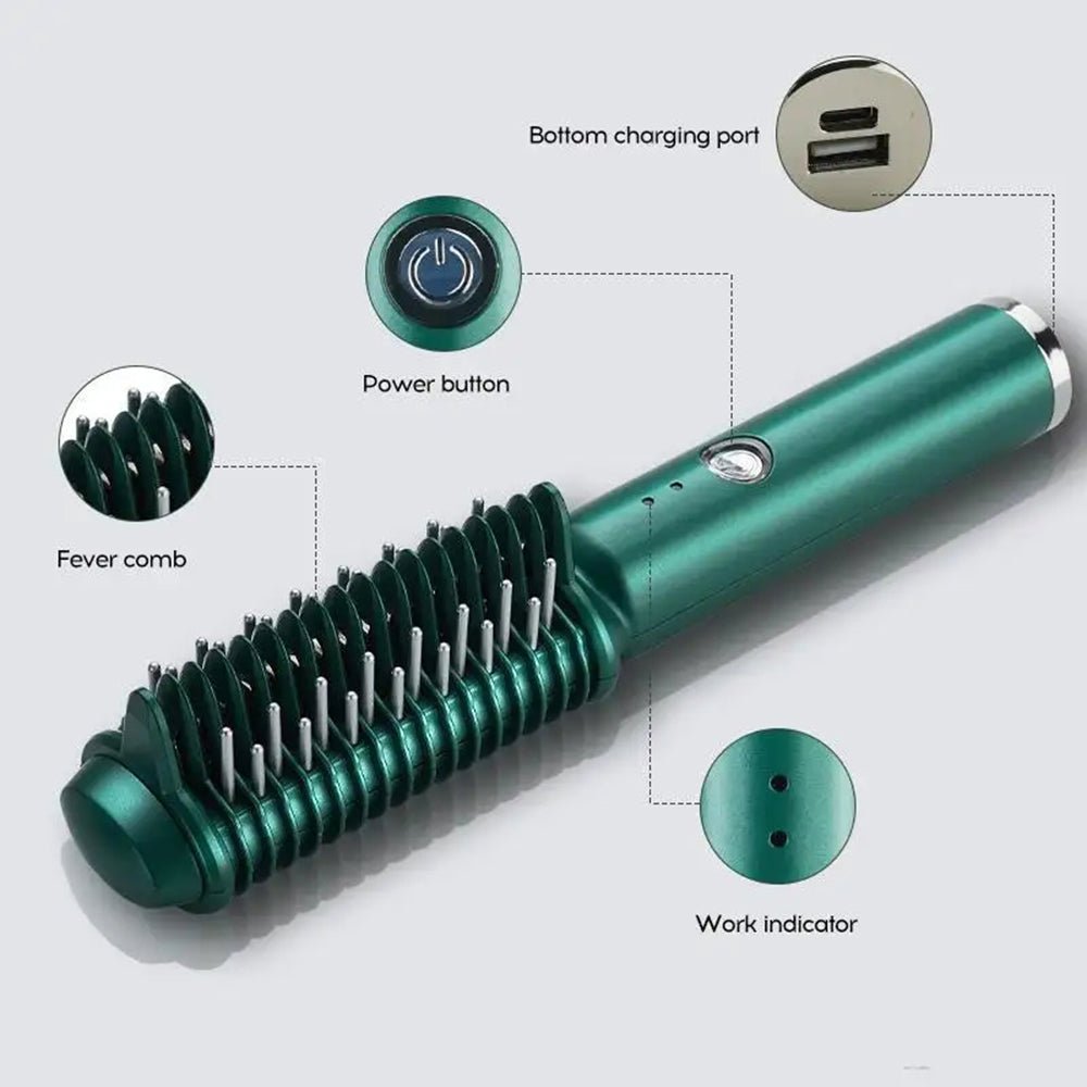 Dual-Purpose Electric Hair Comb for Curling & Straightening - KittyKat Lane LLC
