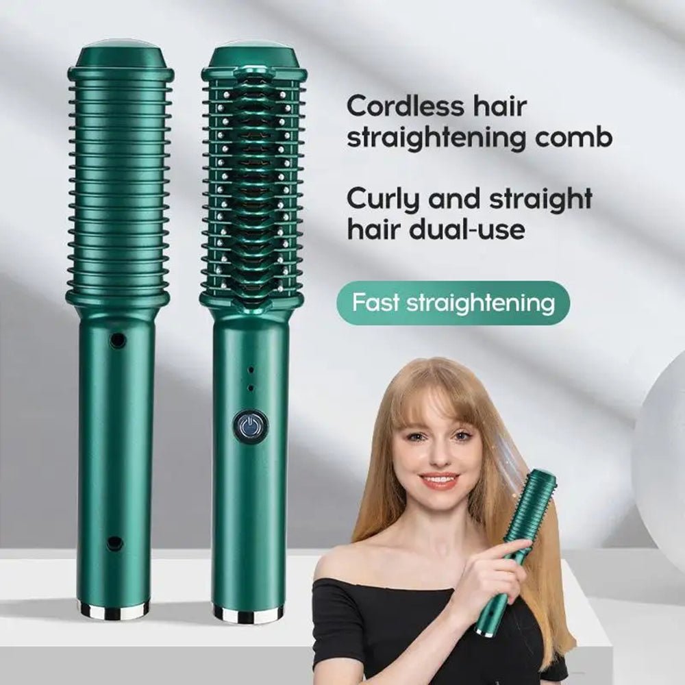 Dual-Purpose Electric Hair Comb for Curling & Straightening - KittyKat Lane LLC