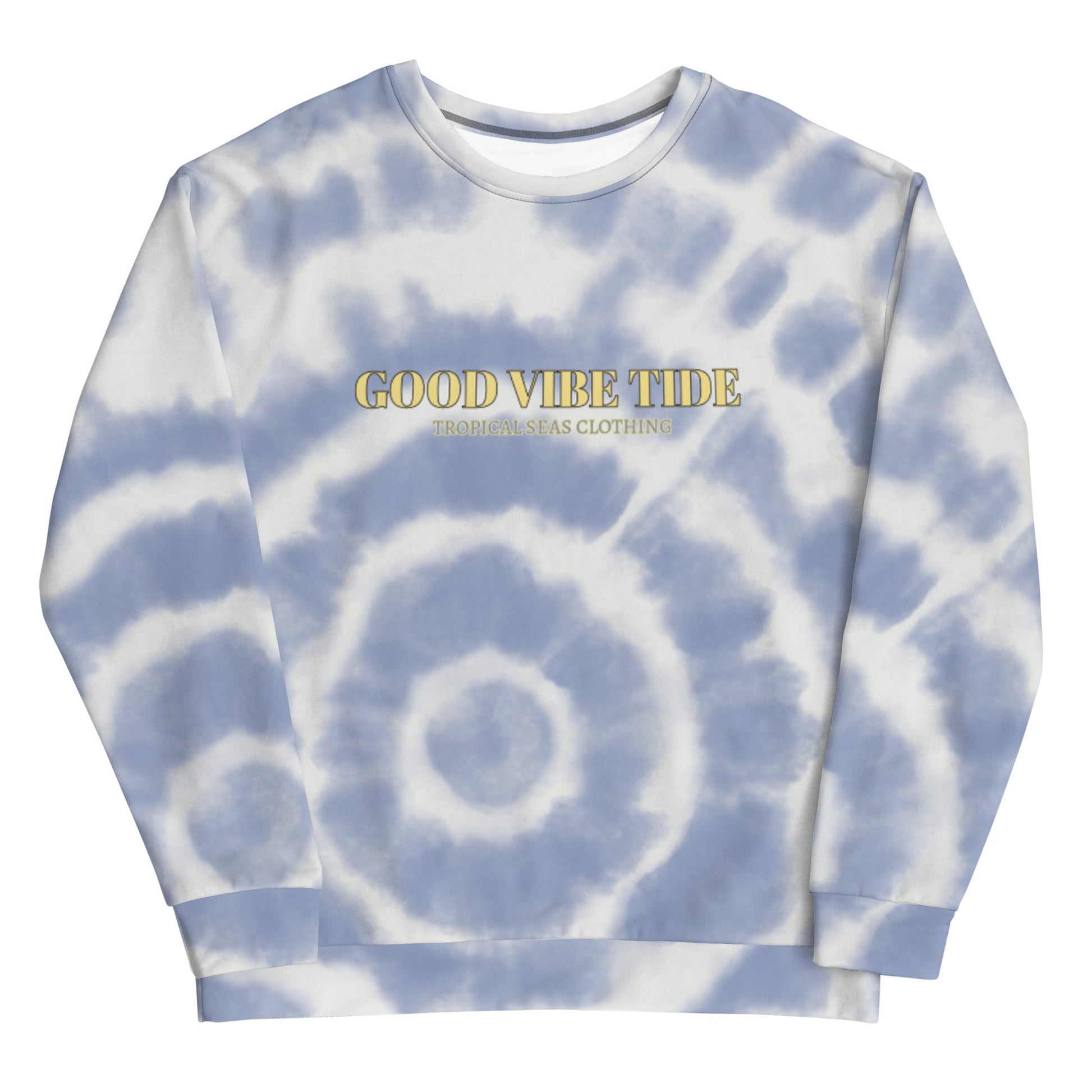 Blue Tie-Dye Vibe Tropical Sweatshirt - KittyKat Lane LLC
