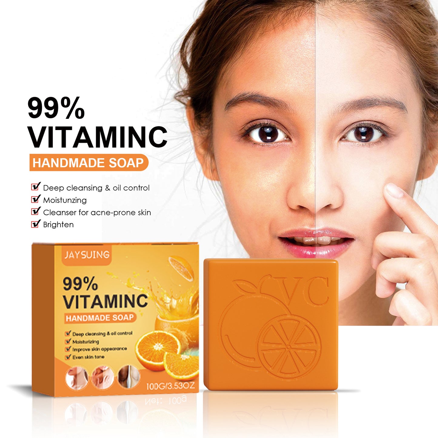 Jaysuing VC Skin Brightening Soap for Body Care