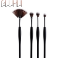 4 pieces - black handled silver tube - tricolor fur