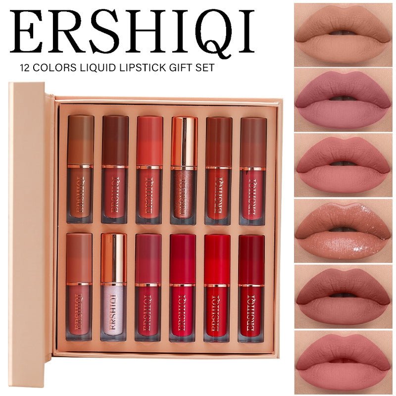 12 pcs Moisturizing Velvet Matte Lipstick Gift Box - KittyKat Lane LLC