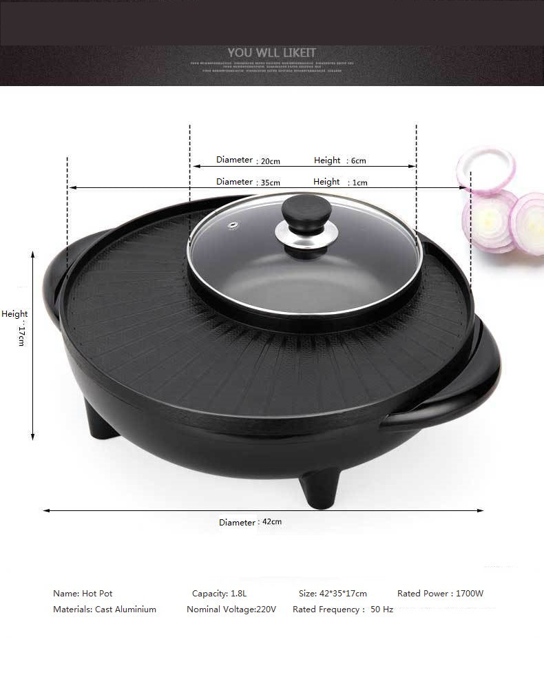 Korean Electric Hot Pot, Multifunctional Grill Pan - KittyKat Lane LLC