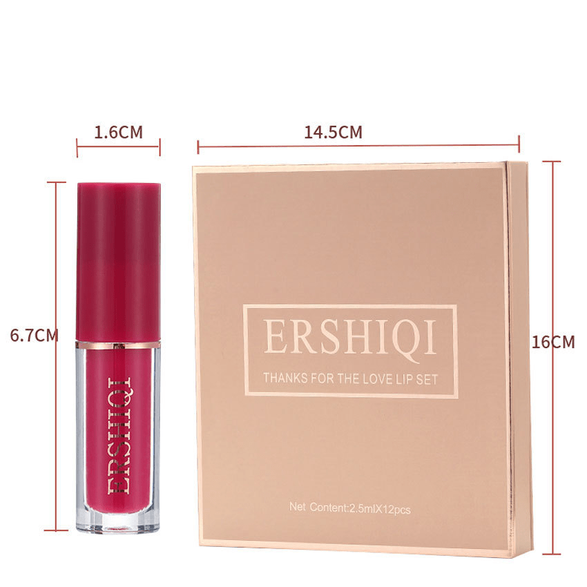 12 pcs Moisturizing Velvet Matte Lipstick Gift Box - KittyKat Lane LLC