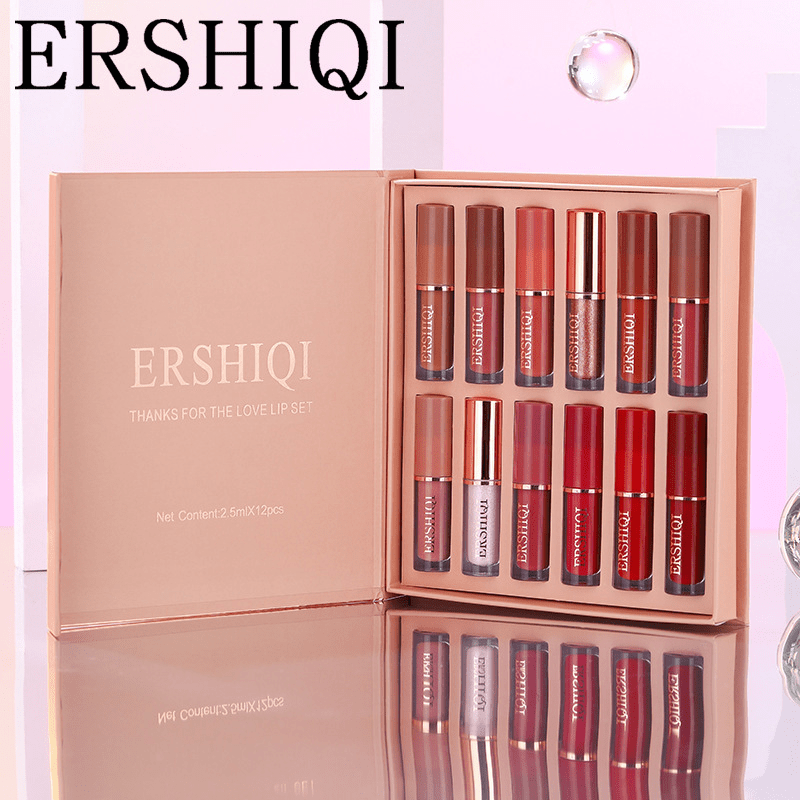12 pcs Moisturizing Velvet Matte Lipstick Gift Box - KittyKat Lane LLC
