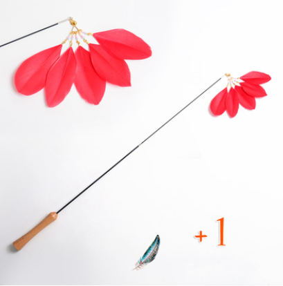 Wooden Cat Teaser Wand - Retractable Cat Toy - KittyKat Lane LLC