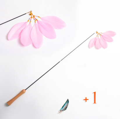 Wooden Cat Teaser Wand - Retractable Cat Toy - KittyKat Lane LLC