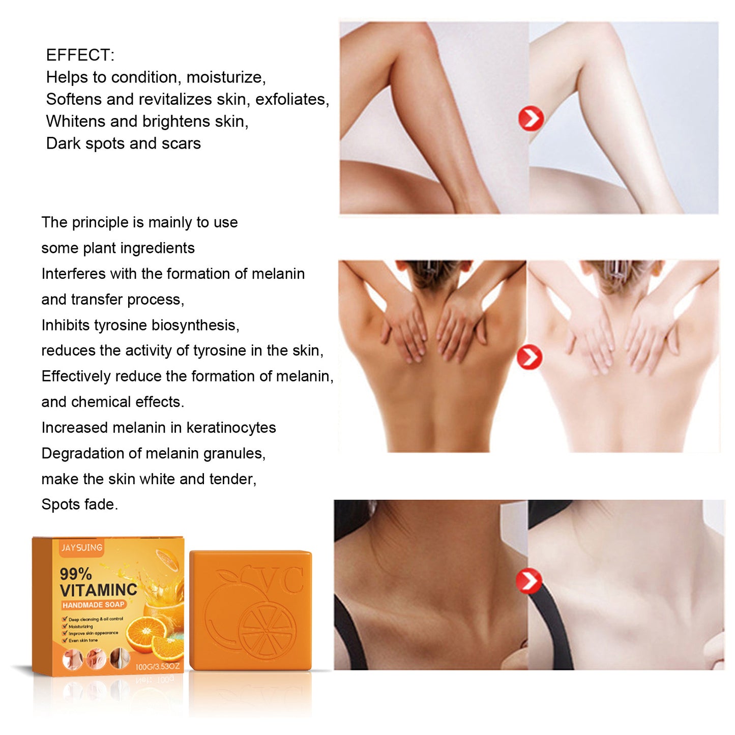 Jaysuing VC Skin Brightening Soap for Body Care